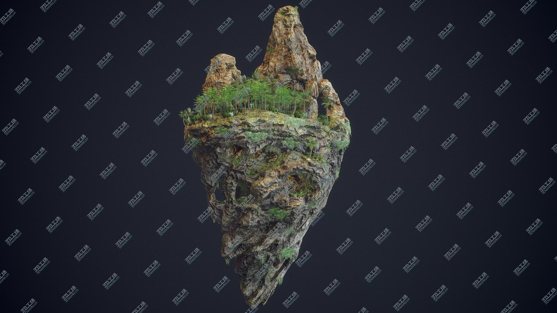 images/goods_img/202104093/3D model Floating Island With The Tropical Forest PBR/5.jpg